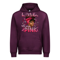 Mauve Wine in october we wear pink with afro woman Urban Hoodie - Artiststas