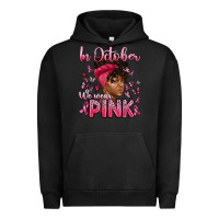Pigment Black in october we wear pink with afro woman Urban Hoodie - Artiststas