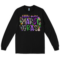 Black little miss mardi gras Long Sleeve Tee - RacoonDesign