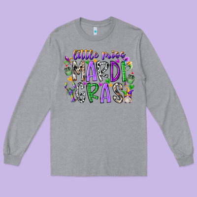 Little Miss Mardi Gras Long Sleeve Tee Designed By Racoondesign