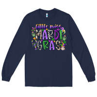 Navy little miss mardi gras Long Sleeve Tee - RacoonDesign