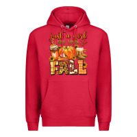Cardinal just a girl who loves fall Premium Hoodie - MaliasSmallBusiness
