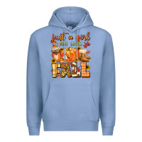 Colony Blue just a girl who loves fall Premium Hoodie - MaliasSmallBusiness