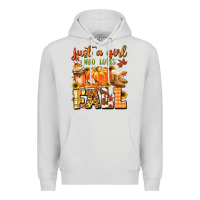 Dove Grey just a girl who loves fall Premium Hoodie - MaliasSmallBusiness