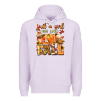 Lilac just a girl who loves fall Premium Hoodie - MaliasSmallBusiness