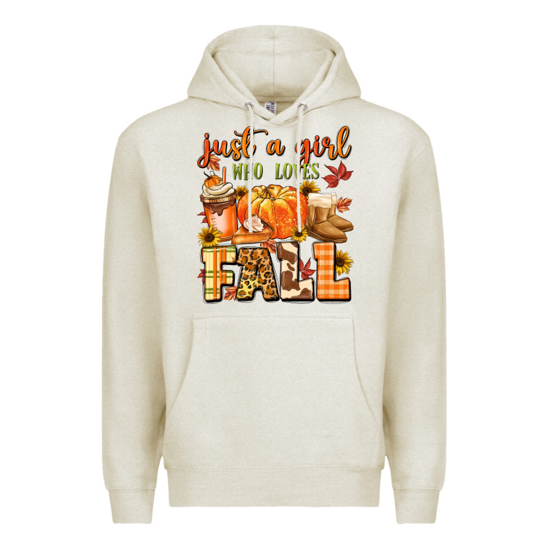 Just A Girl Who Loves Fall Premium Hoodie by MaliasSmallBusiness | Teevron