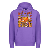 Purple just a girl who loves fall Premium Hoodie - MaliasSmallBusiness
