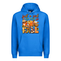 True Royal just a girl who loves fall Premium Hoodie - MaliasSmallBusiness