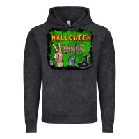 Vintage Black Watercolor Halloween Vibes Vintage Hoodie - RanaPortraitStore