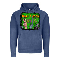 Vintage Denim Watercolor Halloween Vibes Vintage Hoodie - RanaPortraitStore