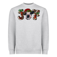 Heather Grey Christmas Joy Heifer Cow Heavyweight Sweatshirt - RanaPortraitStore