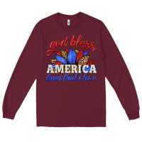 Burgundy god bless america land that i love Long Sleeve Tee - HRA Design Shop