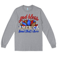 Heather Grey god bless america land that i love Long Sleeve Tee - HRA Design Shop