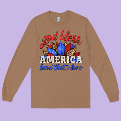 God Bless America Land That I Love Long Sleeve Tee Designed By Hra Design Shop
