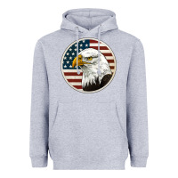 Heather Grey American Bald Eagle Heavyweight Hoodie - Jasminsmagicworld