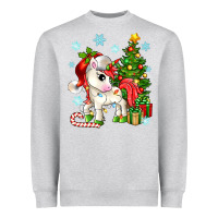 Heather Grey Christmas unicorn Heavyweight Sweatshirt - Zillion Design Studio