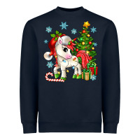 Navy Christmas unicorn Heavyweight Sweatshirt - Zillion Design Studio