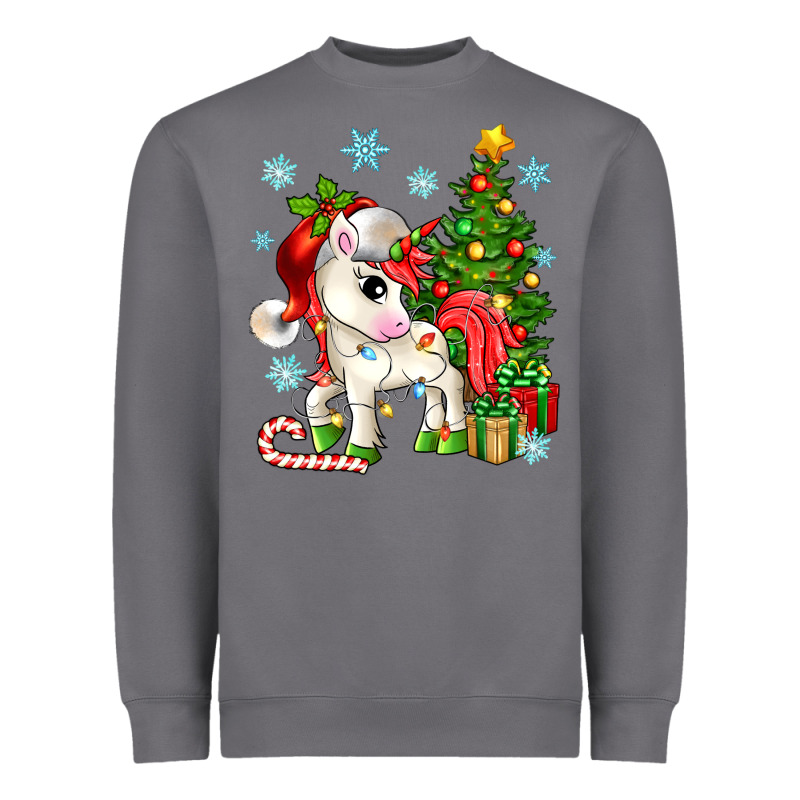 Christmas Unicorn Heavyweight Sweatshirt by Zillion Design Studio | Teevron