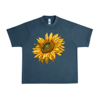 Midnight Navy sunflower Urban Heavy Tee - RanaPortraitStore