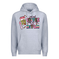 Heather Grey i pretend coffee helps but im still a bitch Premium Hoodie - MaliasSmallBusiness