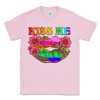 Bubblegum Pink lgbtq kiss me Classic Tee - HRA Design Shop