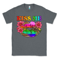 Charcoal Heather lgbtq kiss me Classic Tee - HRA Design Shop