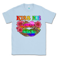 Dusty Blue lgbtq kiss me Classic Tee - HRA Design Shop