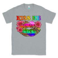 Heather Grey lgbtq kiss me Classic Tee - HRA Design Shop