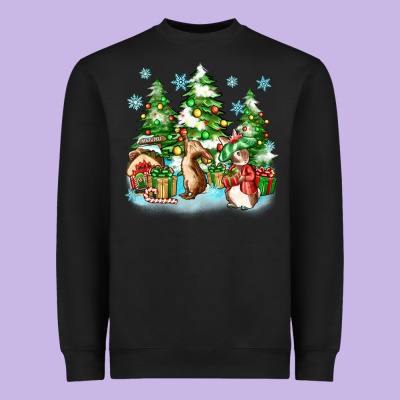 Christmas Rabbits Heavyweight Sweatshirt Designed By Zillion Design Studio