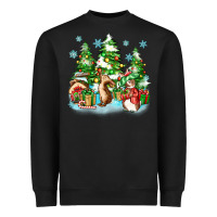Black christmas rabbits Heavyweight Sweatshirt - Zillion Design Studio