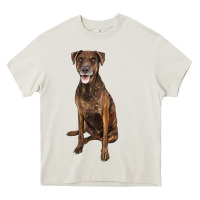 Cream plott hound Heavy Core Tee - LillyAllenDesigns