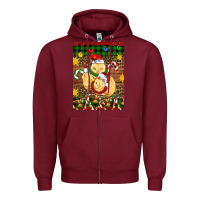 Burgundy Christmas chick air freshener Zipper Hoodie - Artiststas
