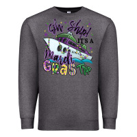 Charcoal Heather oh ship it's a mardi gras trip Premium Sweatshirt - MaliasSmallBusiness