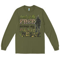 Army Green land of the free because my daddy is brave Long Sleeve Tee - HRA Design Shop