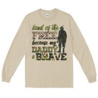 Mushroom land of the free because my daddy is brave Long Sleeve Tee - HRA Design Shop