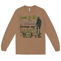 Toasted Coconut land of the free because my daddy is brave Long Sleeve Tee - HRA Design Shop