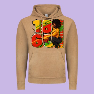 Vintage Hoodie 1865 Juneteenth afro woman