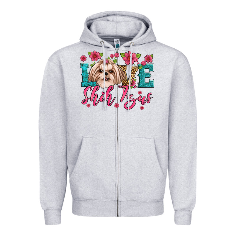 Love Shih Tzus Zipper Hoodie by JahusDesignShop | Teevron