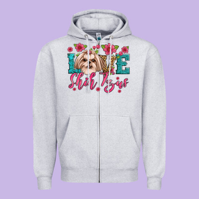 Love Shih Tzus Zipper Hoodie Designed By Jahusdesignshop