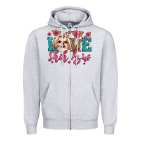Heather Grey love shih tzus Zipper Hoodie - JahusDesignShop