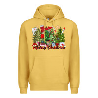 Antique Gold merry christmas nurse trees Premium Hoodie - MaliasSmallBusiness
