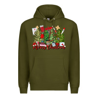 Army Green merry christmas nurse trees Premium Hoodie - MaliasSmallBusiness