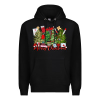 Black merry christmas nurse trees Premium Hoodie - MaliasSmallBusiness