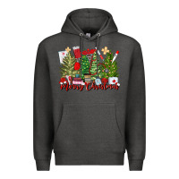 Charcoal Heather merry christmas nurse trees Premium Hoodie - MaliasSmallBusiness