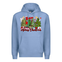 Colony Blue merry christmas nurse trees Premium Hoodie - MaliasSmallBusiness