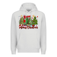 Dove Grey merry christmas nurse trees Premium Hoodie - MaliasSmallBusiness