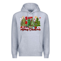 Heather Grey merry christmas nurse trees Premium Hoodie - MaliasSmallBusiness