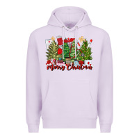 Lilac merry christmas nurse trees Premium Hoodie - MaliasSmallBusiness
