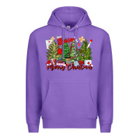 Purple merry christmas nurse trees Premium Hoodie - MaliasSmallBusiness