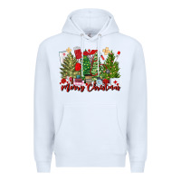 White merry christmas nurse trees Premium Hoodie - MaliasSmallBusiness